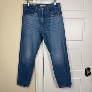 Levi's Wedgie Straight Jeans Womens 30 Blue Denim High Rise Button Fly Premium